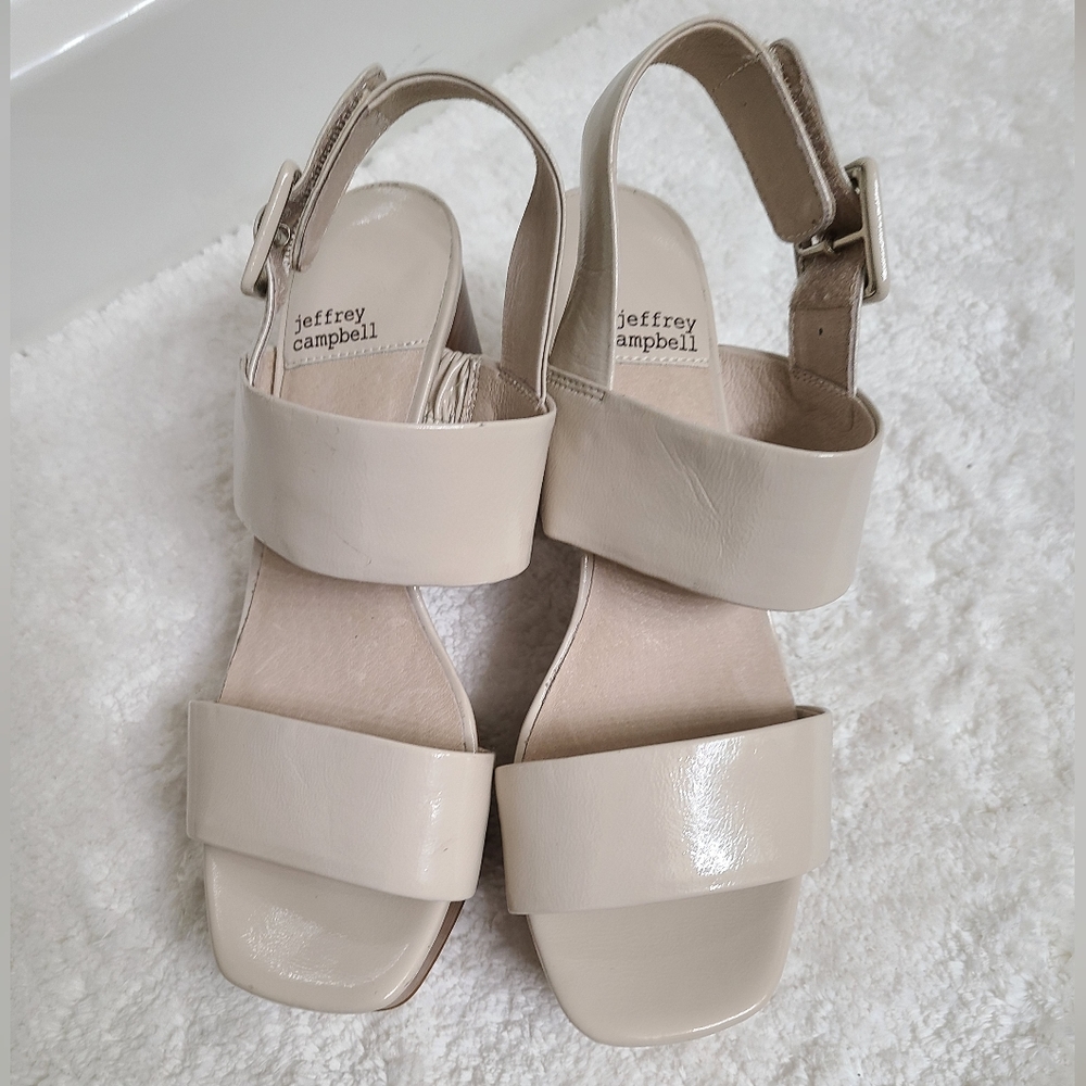 JEFFREY CAMPBELL Ammaly Slingback Platform Sandal Ivory size 6-6.5 - Picture 3 of 5